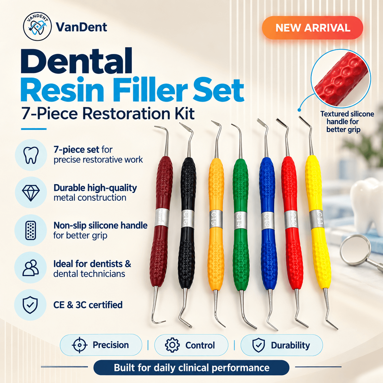 Resin Filling Set Plastic Dresser With Silicone Handle product image